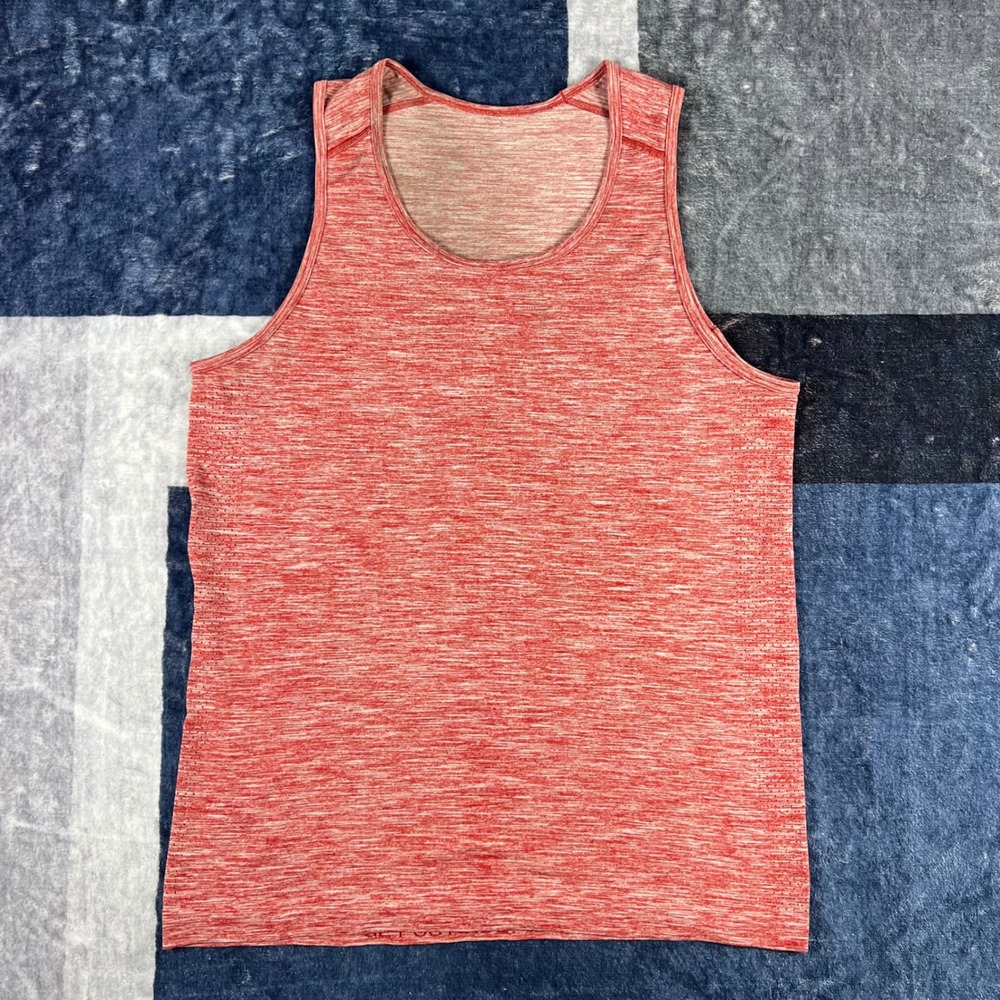 Lululemon Metal Vent Tech Tank Top Mens Medium Red Heathered Sleeveless Shirt - Picture 1 of 5